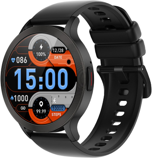 WAPIK 블루투스 손목시계 한글판 S5 통화가능 스마트워치 1.39인치 IP68방수, 블랙, 3.5cm, GPS + 블루투스