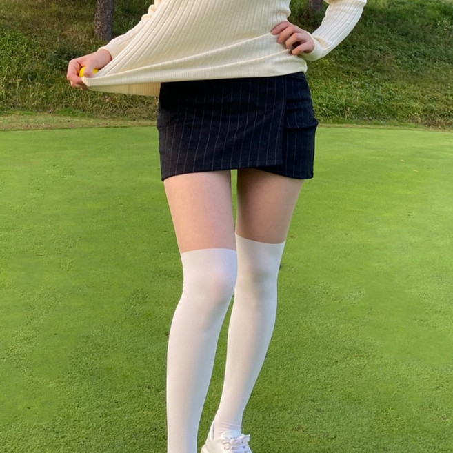 베일리화이트 골프 스타킹, 스킨 + 화이트, 1개