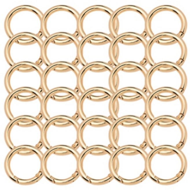 일월전빵 원터치 오픈형 오링 13mm 16mm 19mm 25mm 세트 악세사리 DIY 부자재 키링 공예 BA-J025, 30개, 골드