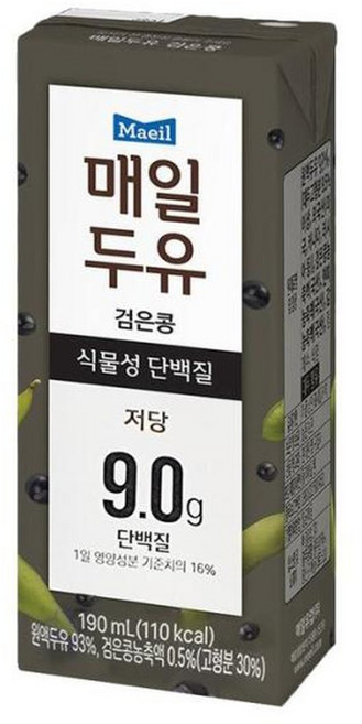 [매일유업] 매일 두유 검은콩 190ml x 72팩, 72개