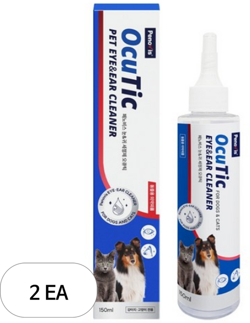 페노비스 반려동물 눈 귀 세정제 오큐틱, 150ml, 2개
