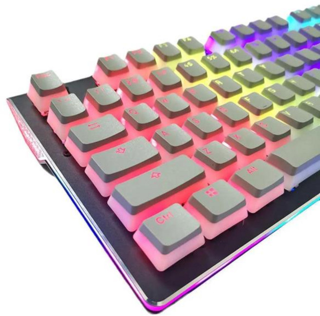 포인트키캡 커스텀키캡 HyperX 푸딩 키캡 더블 샷 PBT 키캡 세트 반투명 레이어 포함 기계식 키보드용 풀 104 키 블랙, 02 C