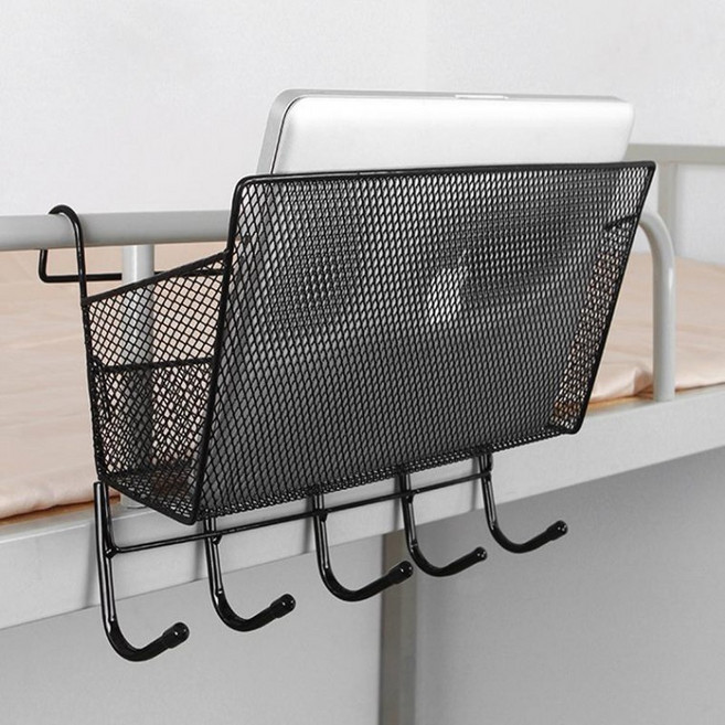 이층침대 수납바구니 기숙사용 철제 걸이형 침실정리, 프리미엄-침대바구니, 화이트, 1개, 상세페이지 참조