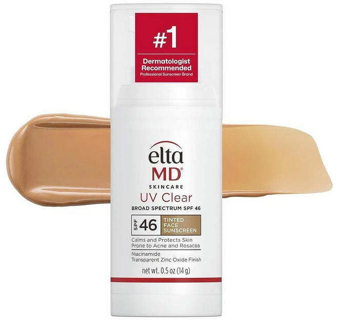 EltaMD UV 클리어 틴트 페이스 자외선 차단제 SPF 46 오일 프리 모이스처라이저 산화 아연 함유 피부과 전문의 추천 14.2g(0.5온스) 펌프 140980, 08 - Tinted (0.5 oz), 1 - 쿠팡