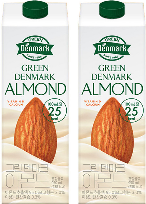 동원 그린덴마크 아몬드 우유 오트밀 950ml, 12개