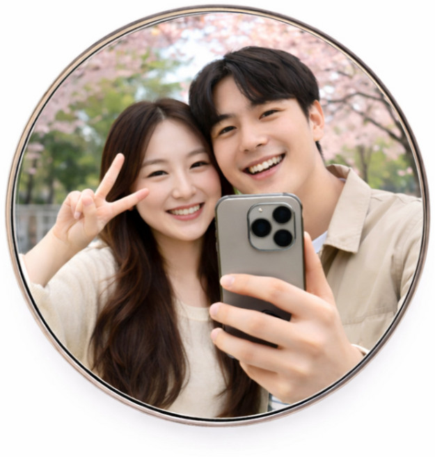 원더블 셀카 사진 촬영 볼록거울, 1개, 블랙