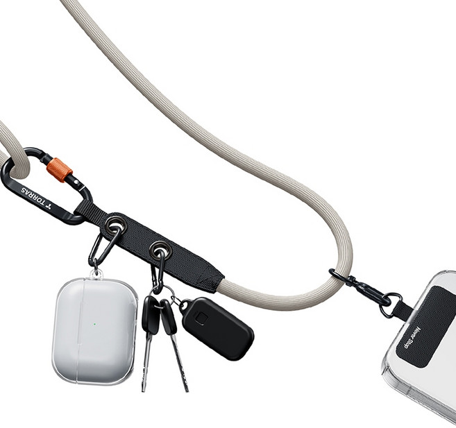 TORRAS LoopGo Clasp 手機掛繩 登山扣 戶外風格, 柔沙白, 1個