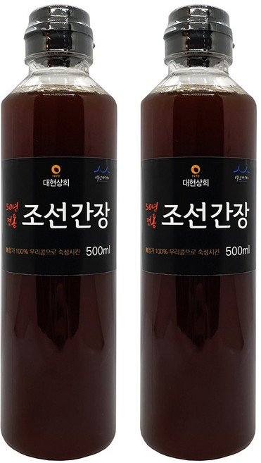 50년전통대현상회 국산콩 100% 조선간장 국간장, 2개, 500ml
