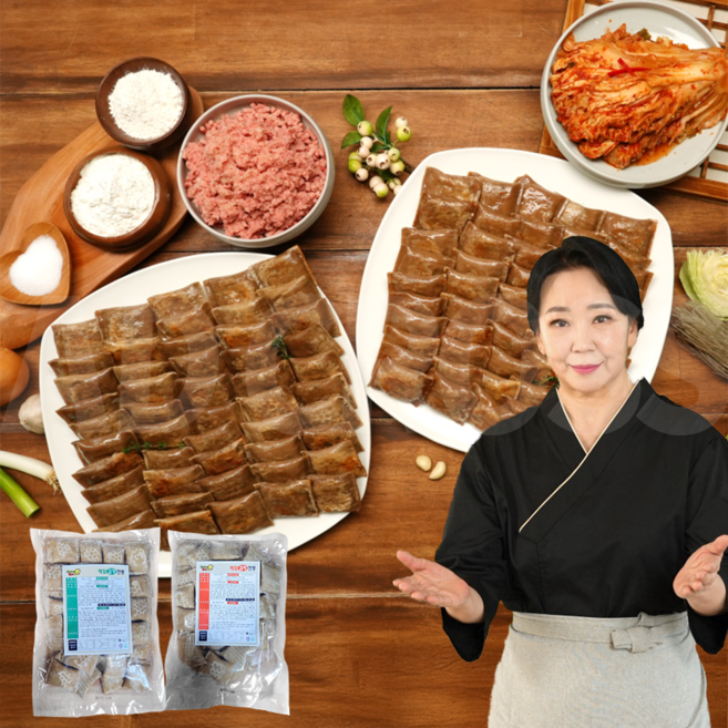 [인포벨]TV홈쇼핑정품 애드크로스 메밀명가 강원도 전통 국내산 메밀 고기전병 김치전병 어르신 술안주 반찬, 1세트, 3.6kg