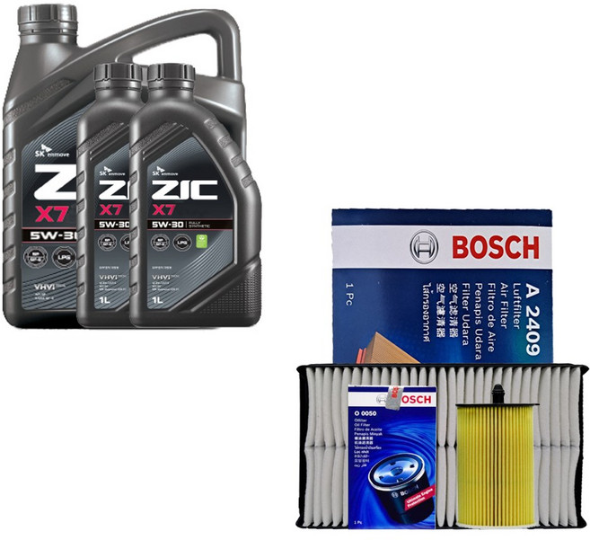 그랜저HG 3.0 LPI 지크 X7 5W30 SP 6L 엔진오일 필터 세트 0050-2409, 1개