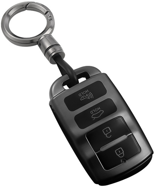 HAKO 메탈릭 TPU 차키케이스+키홀더 (모하비 쏘렌토 K9 K7), K-04, 메탈릭그레이