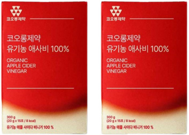 코오롱제약 유기농 애사비 100% 20gx15포x2박스 첨가물X 이탈리아산 사과, 30개, 300g