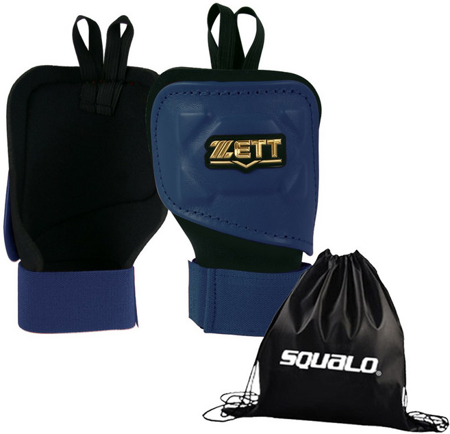 제트 손등가드 좌타 BLK-45, Navy + SQ 가방, 1개