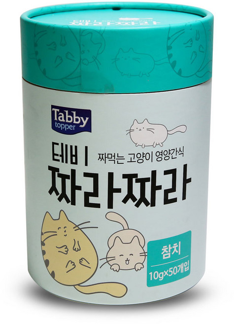 테비 짜라짜라 10g x 50개 고양이 츄르 간식 대용량, 참치