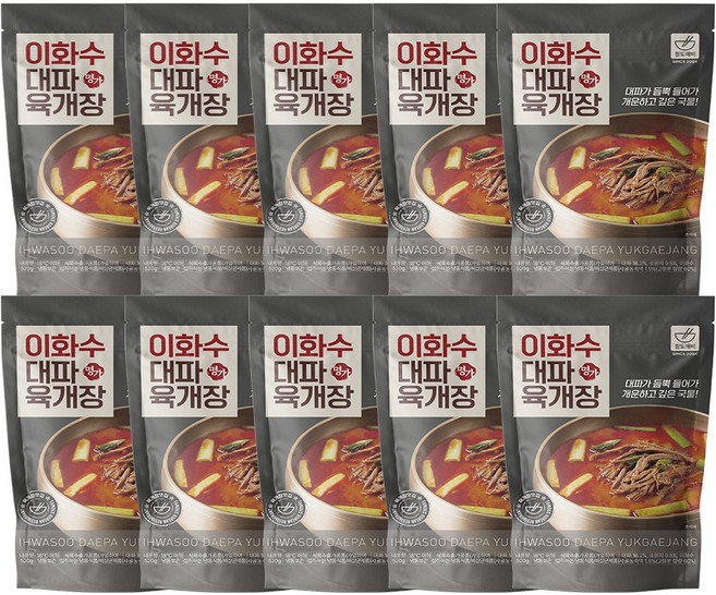 이화수 대파 육개장 깊고 개운한 국물, 10개, 520g