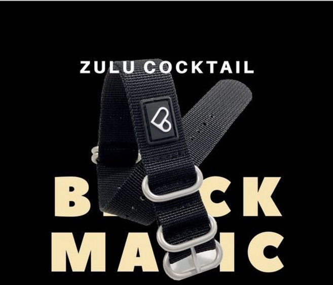 CREST Zulu Cocktail 尼龍錶帶組 特調運動錶帶 特級經銷公司貨, Black Magic 黑, 1個