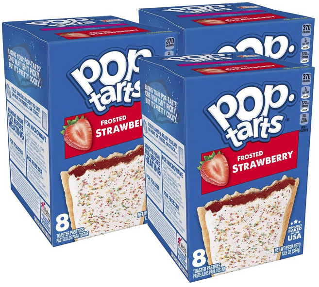켈로그 팝타르트 프로스트 스트로베리, 384g, 3개