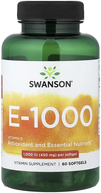 Swanson 비타민E-1000 450mg(1000IU) 소프트젤 60정, Swanson비타민E1000450mg1000IU소프트젤, 1개 - 쿠팡
