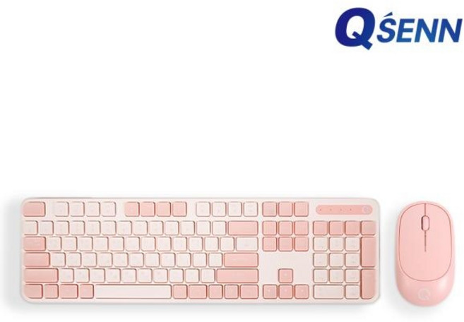 QSENN 무선 데스크탑 세트 큐센 MK314 키스킨 포함 벚꽃, QSENN 무선 데스크탑 세트, 큐센 MK314 키스킨