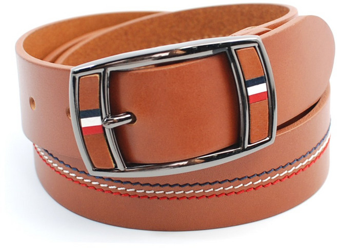 닐슨 남녀 공용 가죽벨트 프랑스 스터치 클래식 (NO.T096), 카멜