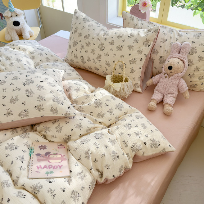 포근달 꽃무늬 캐릭터 목면 이불 고밀도 먼지없는 차렵이불 극세사 사계절 이불