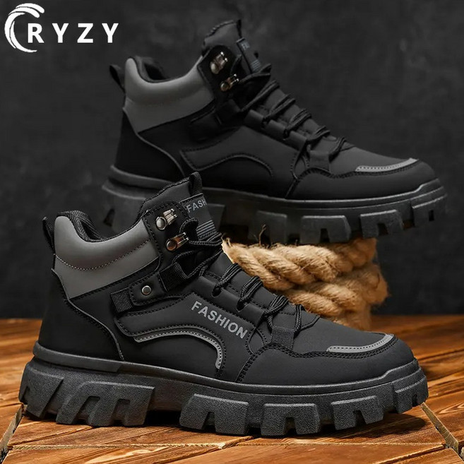 RYZY 秋季休閒款馬丁靴 防水登山鞋 柔軟內裡日常通勤鞋