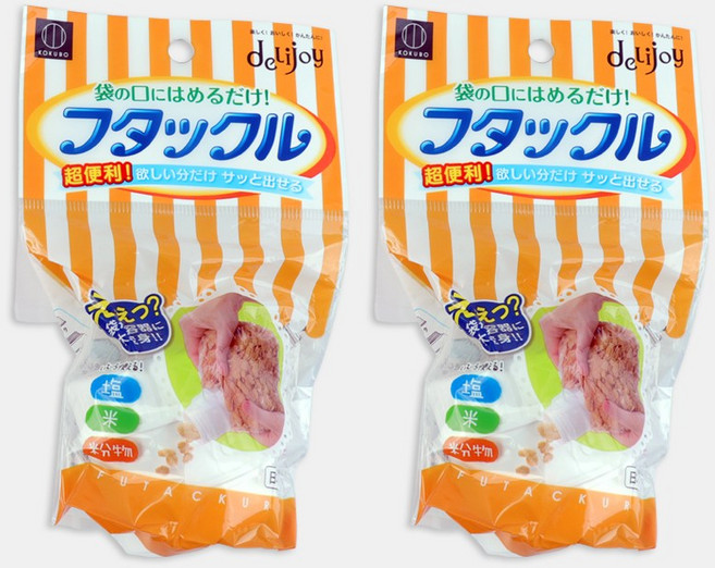 코쿠보 푸드캡 일본 비닐 봉지마개 밀폐 밀봉 마개 뚜껑, 대 (KK-222), 2개