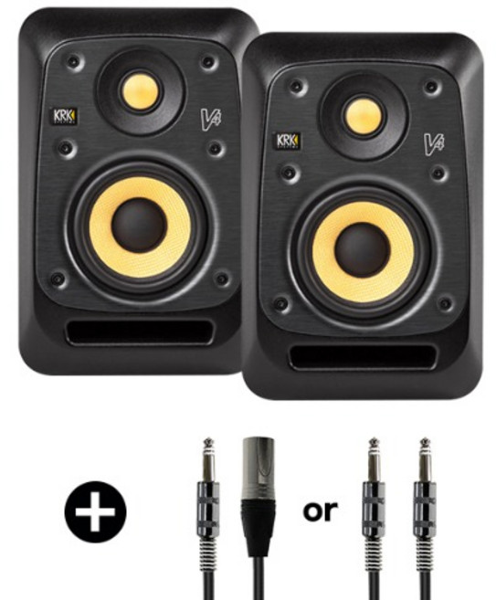 KRK V4S4 모니터스피커 4인치 스피커케이블 패키지, 2.MC55S 1M 2개