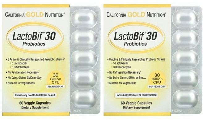 캘리포니아 골드 뉴트리션 락토비프 300억 60정, 비건, 성인남녀공용, 알약/캡슐, 2개