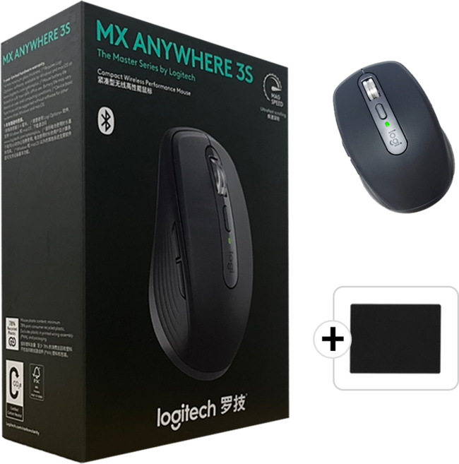 로지텍 MX ANYWHERE 3S 마우스 + 스토리링크 마우스패드, ANYWHERE 3S(그래파이트)+스링 마우스패드, MX<Anywhere 3S