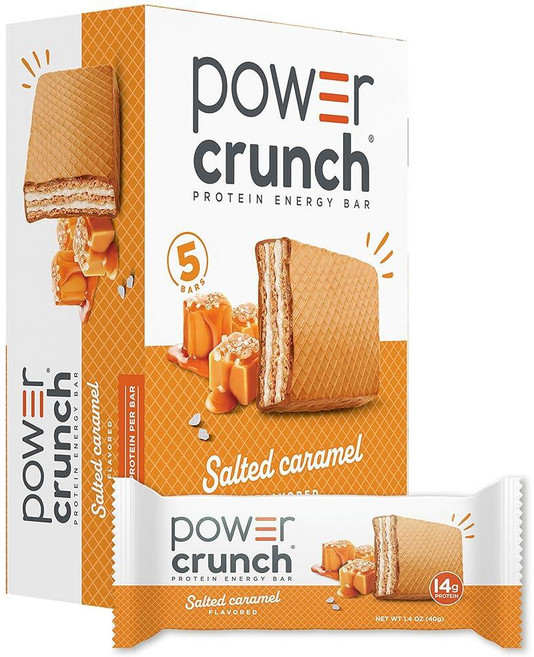 Power Crunch 파워크런치 솔티드 캐러멜 프로틴 웨이퍼 바 40g 12개 329823