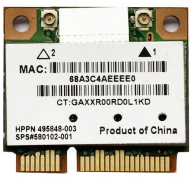 Atheros 와이파이 네트워크 카드 리눅스 해킨토시 Win10 무선 PCIE 와이파이 ASUS 델용 WLAN Minipci-e AR5BHB92 AR9280 2.4GHz, 1개