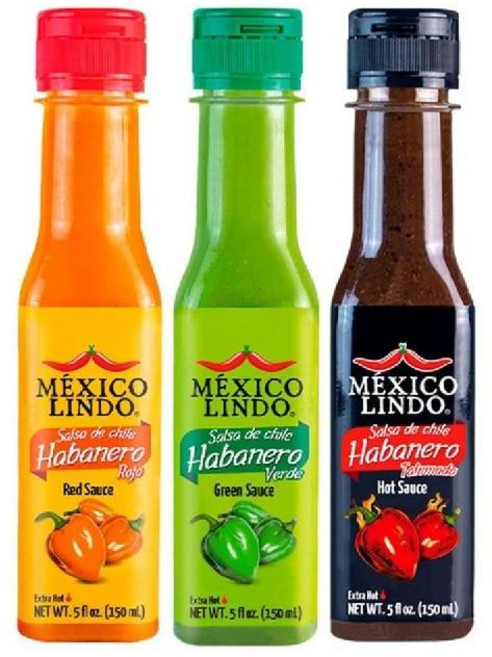 멕시코린도 핫소스 버라이어티 3총사 하바네로 레드+그린 / xxxtra 150m 총3개, 150ml