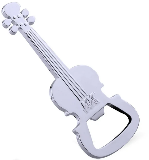 맥주 와인 주스를 위한 기타 모양 아연 합금 병따개 - 쉽게 병을 여는 데 완벽한 레스토랑 주방 가제트, 01 1pc, 1개