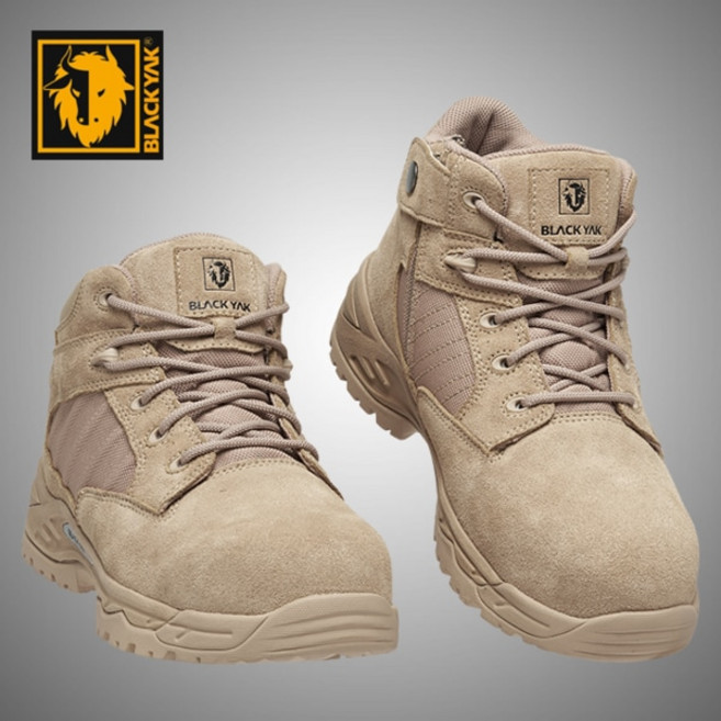 국내백화점 블랙야크 안전화 지퍼 YAK-501 논슬립 천연가죽 베이지 발편한 워킹화 (bk파우치증정)