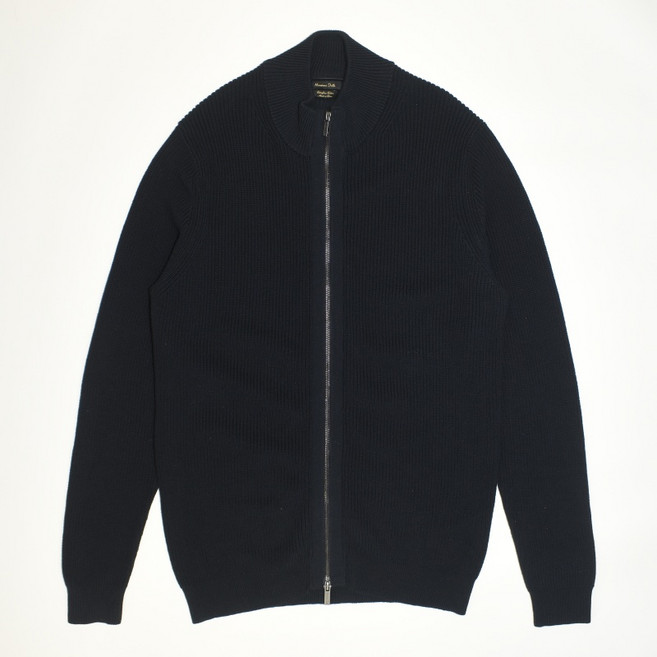마시모두띠 네이비 면 터틀넥 니트 집업가디건 L 남성 MN1940 자바구제창고