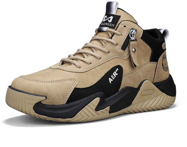 YAPOGI 남자 운동화 패션 캐주얼 통굽 발편한 하이탑 운동화