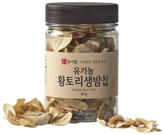 어르신간식 유기샘 황토리 생밤 칩 국내산 유기농원료, 40g, 1개 - 쿠팡