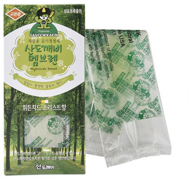 차량용향수 방향제 산도깨비멤브런 리필용 교환용 탈취제 좋은향, 1개