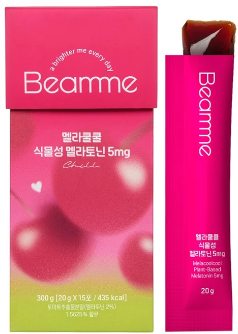 빔미 멜라쿨쿨 식물성 멜라토닌 5mg 고함량 타트체리 스틱 젤리, 1박스, 20g - 쿠팡