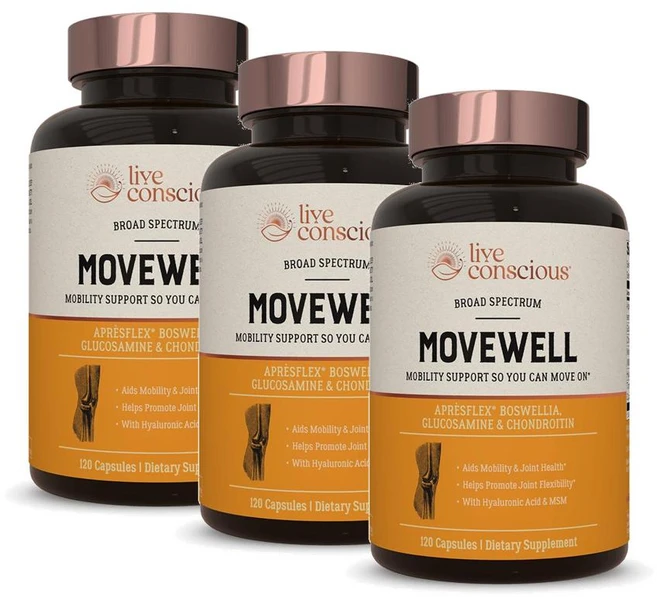 라이브 컨셔스 무브웰 글루코사민 콘드로이틴 MSM 히알루론산 캡슐 Live Conscious Movewell, 3개, 120정 - 쿠팡