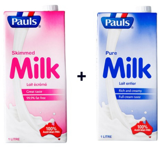 호주 자연방목 목초우유 폴스 멸균 우유 1L 3개 + 무지방 폴스 1L 3개