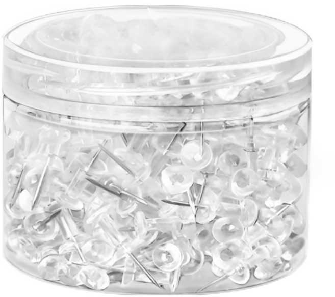 펴나나다 다용도 투명 압정핀, 1개, 200개입