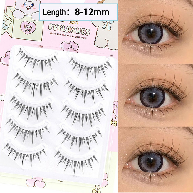 드림 디어 줄기 자연 자형 타입 투명 업그레이드 부드러운 14MM 속눈썹, R-15, 1개