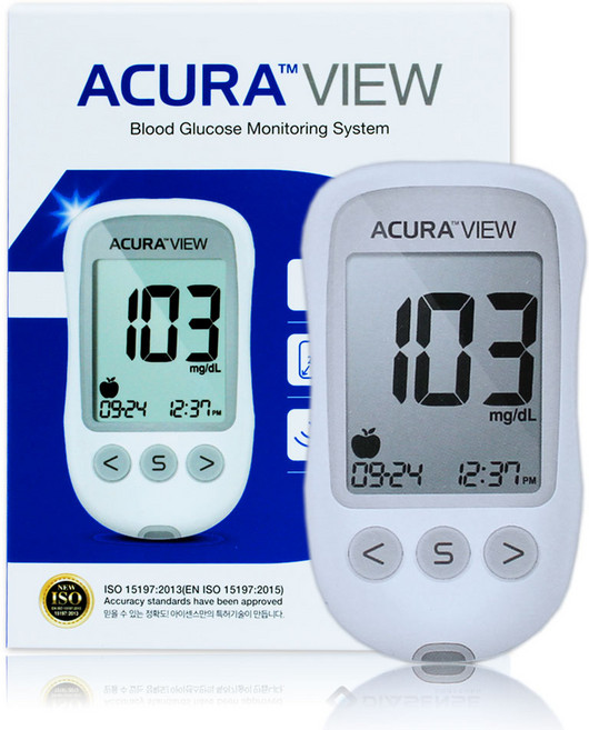 아큐라 뷰 혈당측정기(혈당계+채혈기+채혈침 10개), 1개