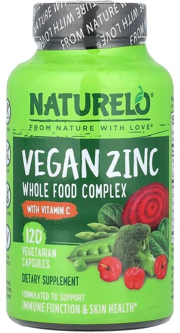 NATURELO 비타민C 함유 식물성 아연 베지캡슐 120정 - 쿠팡