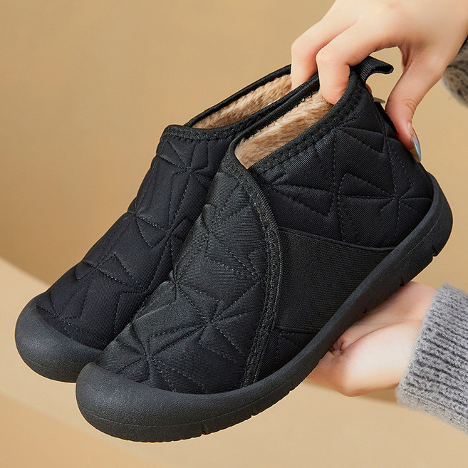 BLTER 여성 겨울 부츠 방한화 기모 털 따뜻한 미니 부츠 발목 슬립온 미끄럼방지 키높이 발편한 러운 부츠 여성스노우부츠 스니커즈 MZH06