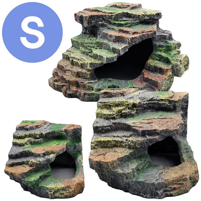 프리미엄 거북이 쉼터 S 405SB 거북이 파충류 육지 계단 휴식처 놀이터 은신처, 1개