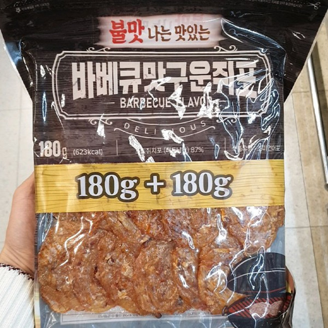 바베큐맛 구운 쥐포, 2개, 180g