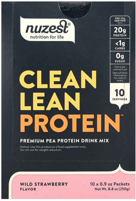 새해 건강을 선물하세요 Nuzest 청정 저지방 단백질 야생 딸기 10팩 팩당 25g(0.9oz) 특별관리진행, Nuzest청정저지방단백질야생딸기10팩팩당25g09oz, 250g - 쿠팡